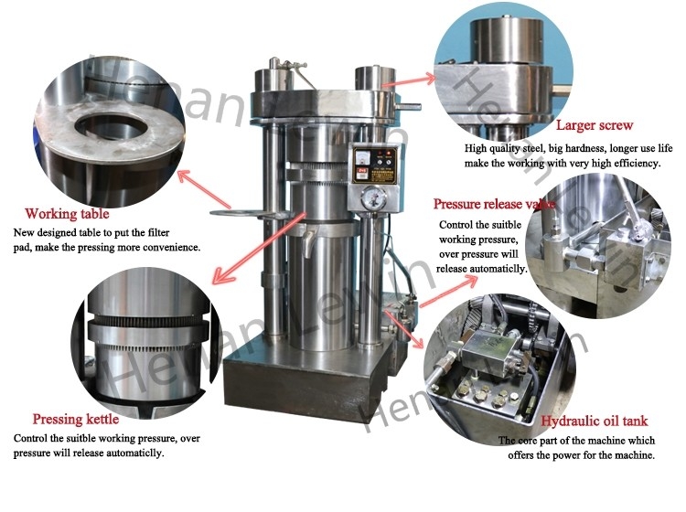 1.1KW Facile utilizzo Pressa idraulica per olio di sesamo macchina per l'olio di oliva 6YY-185 attrezzature per la lavorazione dell'olio di avocado