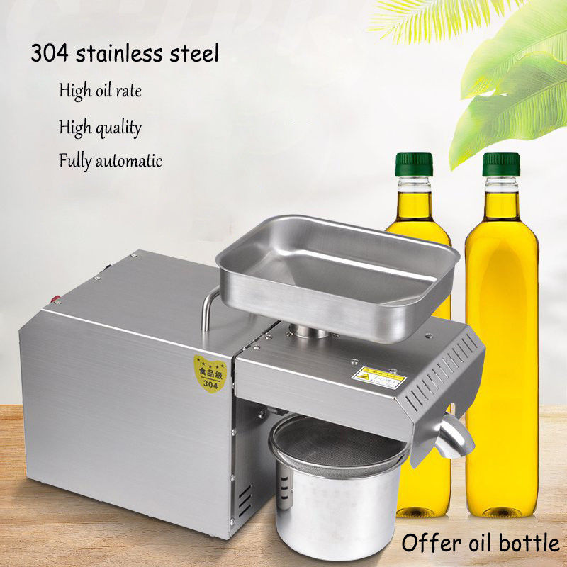 Stainless Steel Casing Mini Oil Press Home Oil Expeller For Making Edible Oil